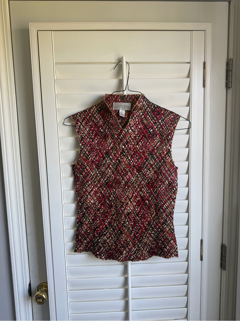 Casual Corner Annex Crinkle Top Mock Neck Tank sz M Indie Sleaze 90’s